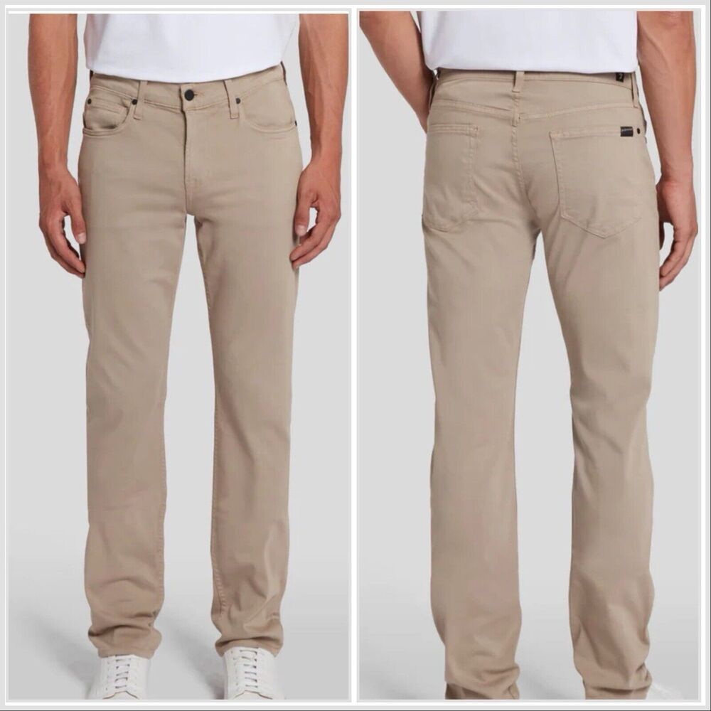 7 FOR ALL MANKIND Luxe Performance Plus Slimmy Jeans Men's Size 31 Khaki